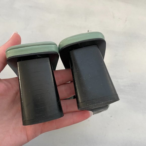 Zara Women's Slip On Sandals Knotted Leather Square Toe Heels in Green Sz 39 - Picture 7 of 8